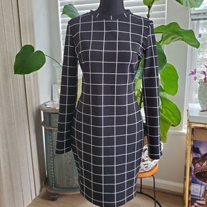 Shein black and white plaid mini Dress sz. L